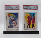 1991 Skybox Michael Jordan Lot (2x) #583 Skymaster & #462 Team Card │ PSA 8