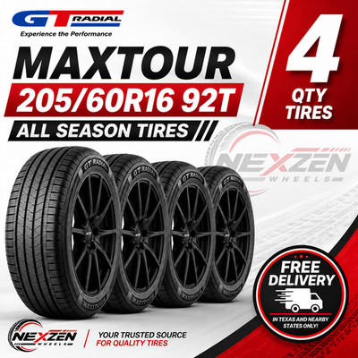 GT Radial Maxtour 205/60R16 92T All Season A/S Tires - Set of 4 Brand New