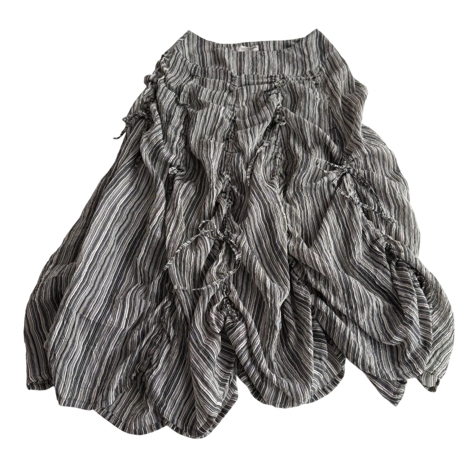 Ivan Grundahl Copenhagen Viscosa Lino Lagenlook Acanalado Sombra Rayas Falda 8 10 Foto 2 de 4