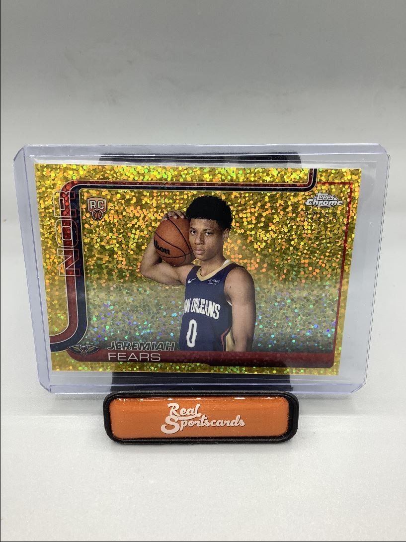 2025-26 Topps Chrome Jeremiah Fears #257 Gold Speckle Image Variation RC /50