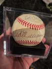 Ted Williams, Bob Feller signed baseball. PSA 7.5 overall (8 autos, 7 ball)
