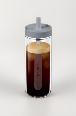 #ad #ad Nespresso Collections NOMAD 18oz Gray Bottle Tumbler Iced Coffee Straw *No Cover $60.00