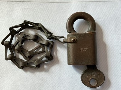 US COAST GUARD ANTIQUE BRASS LOCK USCG