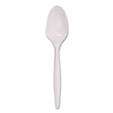 Boardwalk SPOONPPMW Polypropylene Plastic Spoon Cutlery - White 1000/CT New