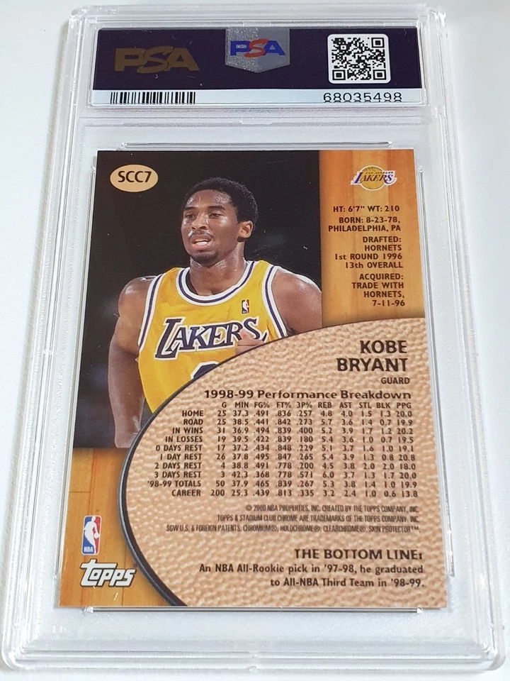 Stadium Club 1999 cromado Kobe Bryant #SCC7 vistas previas - PSA 9 (POP 35) Foto 2 de 2