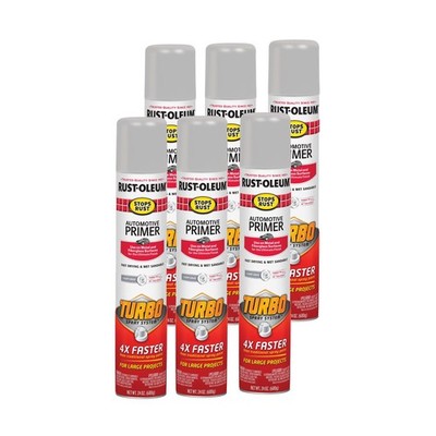 Rust-Oleum 393379-6PK Stops Rust Turbo Automotive Primer Spray, 24 oz, Fl