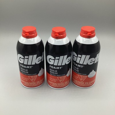 GILLETTE Foamy Shaving Cream Regular - Lot of 3-NEW!!!