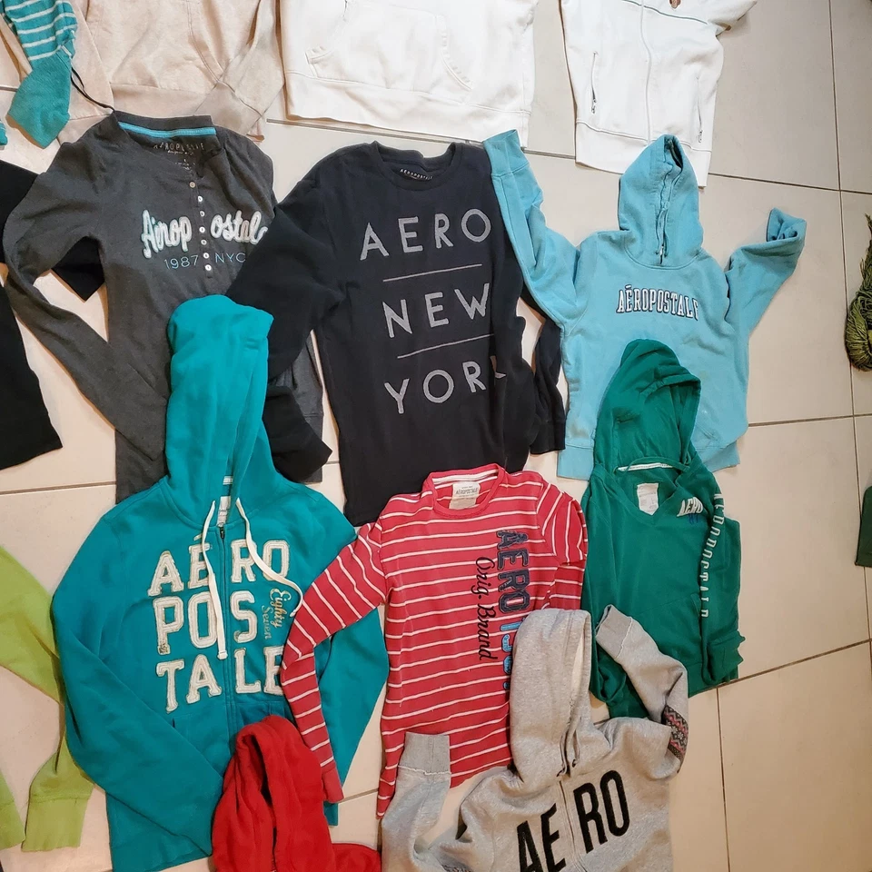 Lote de 15 moletons com capuz vintage Y2k Aeropostale com zíper tamanho P a XL revendedores - Imagem 4 de 4
