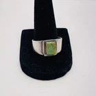 Vintage 925 Sterling Silver Native American Green Turquoise Ring Sz 10.25 (6.3g)