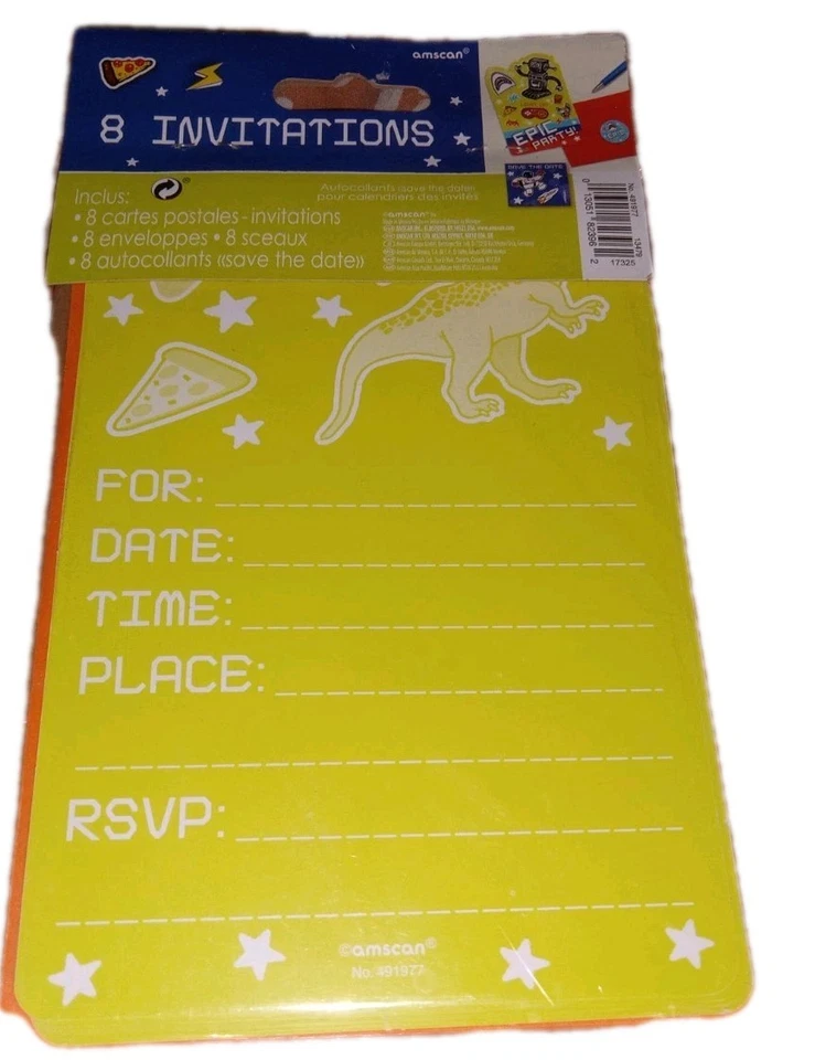 Epic Party Gamer Kids Birthday 8 Party Postcard Invitations w/ 8 Envelopes - Image 2 of 2