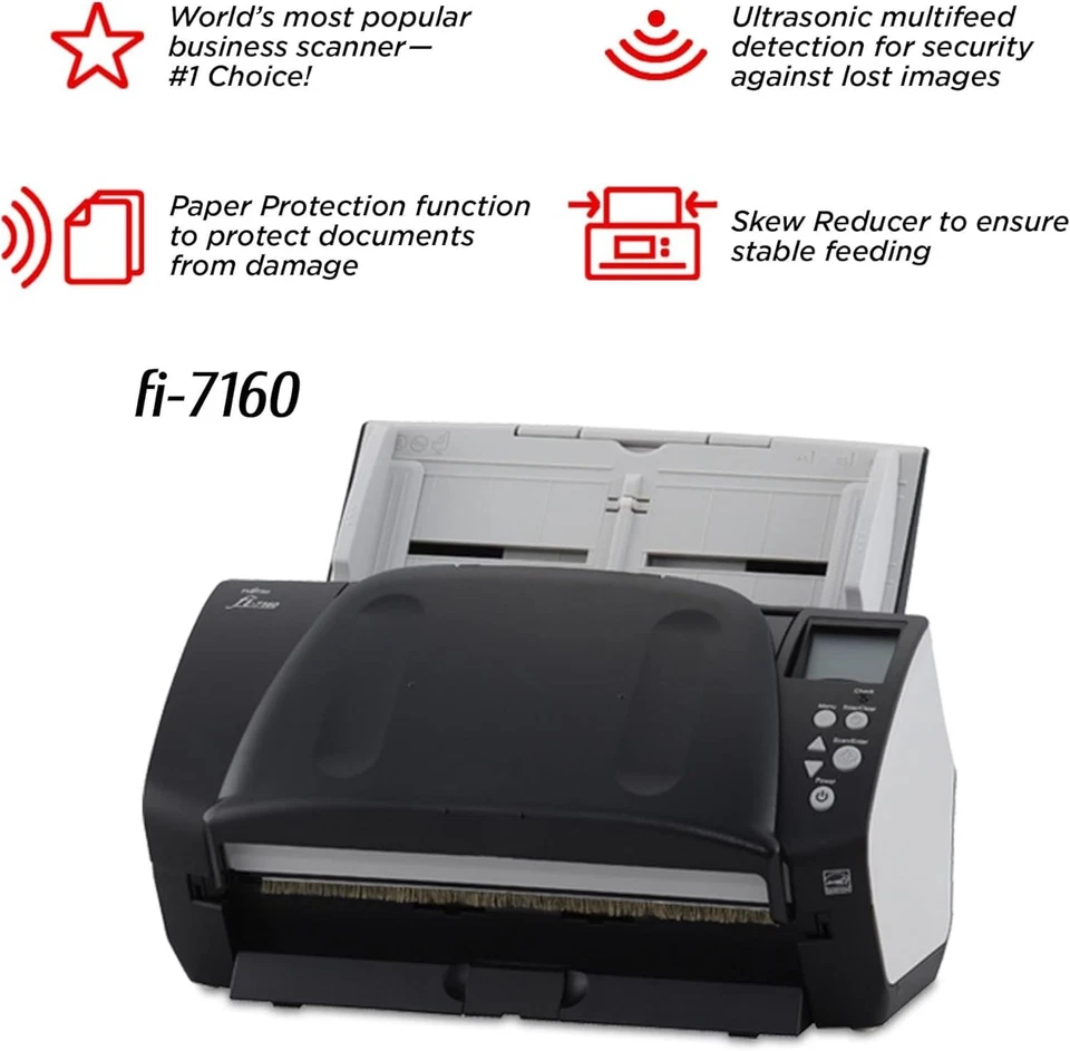 FI-7160 - Document Scanner - Duplex - 8.5 inx14 in - 600 DPIx600 DPI - UP to ... - Image 3 of 4