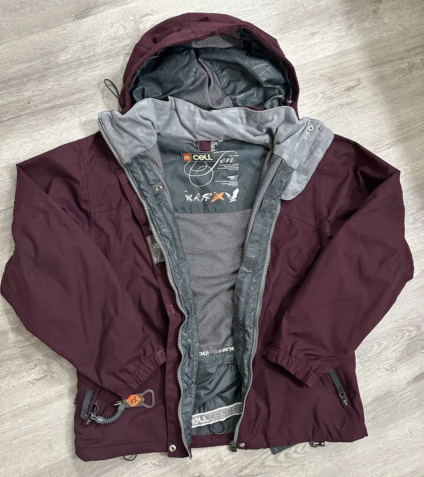 Ride Snowboards Cell Ten Series.Hooded Jacket Women's XL Multi Pockets-Burgundy - Image 2 of 4
