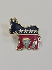 Democrat Donkey Logo Lapel Pin Political Party