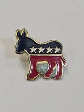 Democrat Donkey Logo Lapel Pin Political Party