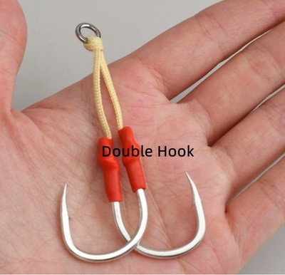 10PCS Stainless Steel Assist Hooks Jigging Fishing Hook with PE Line 2/0-11/0