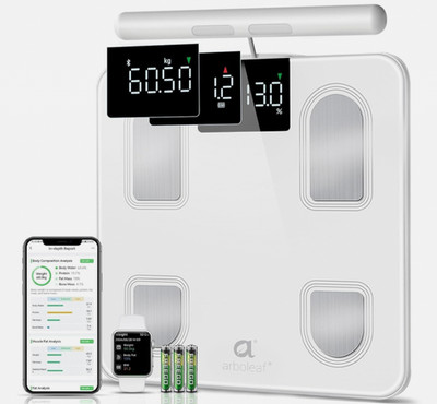 Arboleaf Weiß Smart Ganzkörperwaage Bluetooth Gewicht BMI Muskelmasse CS10E 