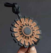 Real Sheepskin Leather Flower Bag Charm Handmade Handbag Accessories Women Gift