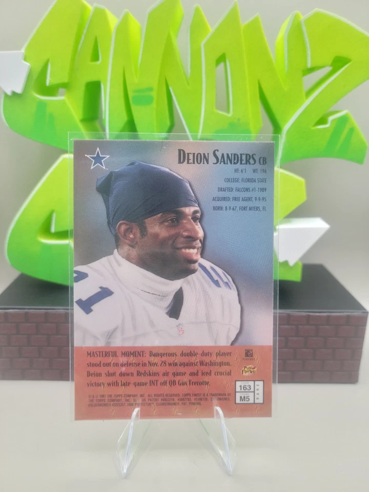 1997 Topps Finest - Deion Sanders #163 - Image 2 of 2