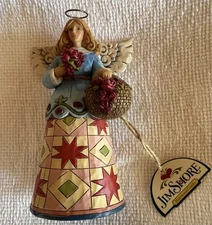Jim Shore Collectible - Bouquets of Happiness Christmas Angel Figurine #4033805