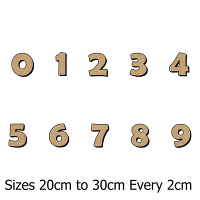 MDF Zahlen 22cm bis 30cm - Lasergeschnittene Holzfiguren für Heimwerker, Schule & Deko