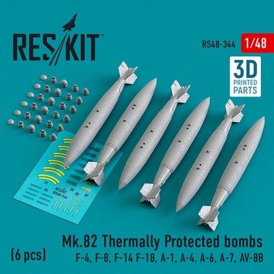 ResKit RS48-0344 - 1:48 Mk.82 thermally protected bombs (6 pcs) (F-4, F-8, F-14 