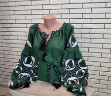 Woman Vyshyvanka Ukrainian embroidery embroidered blouse 100 Linnen Hand Made