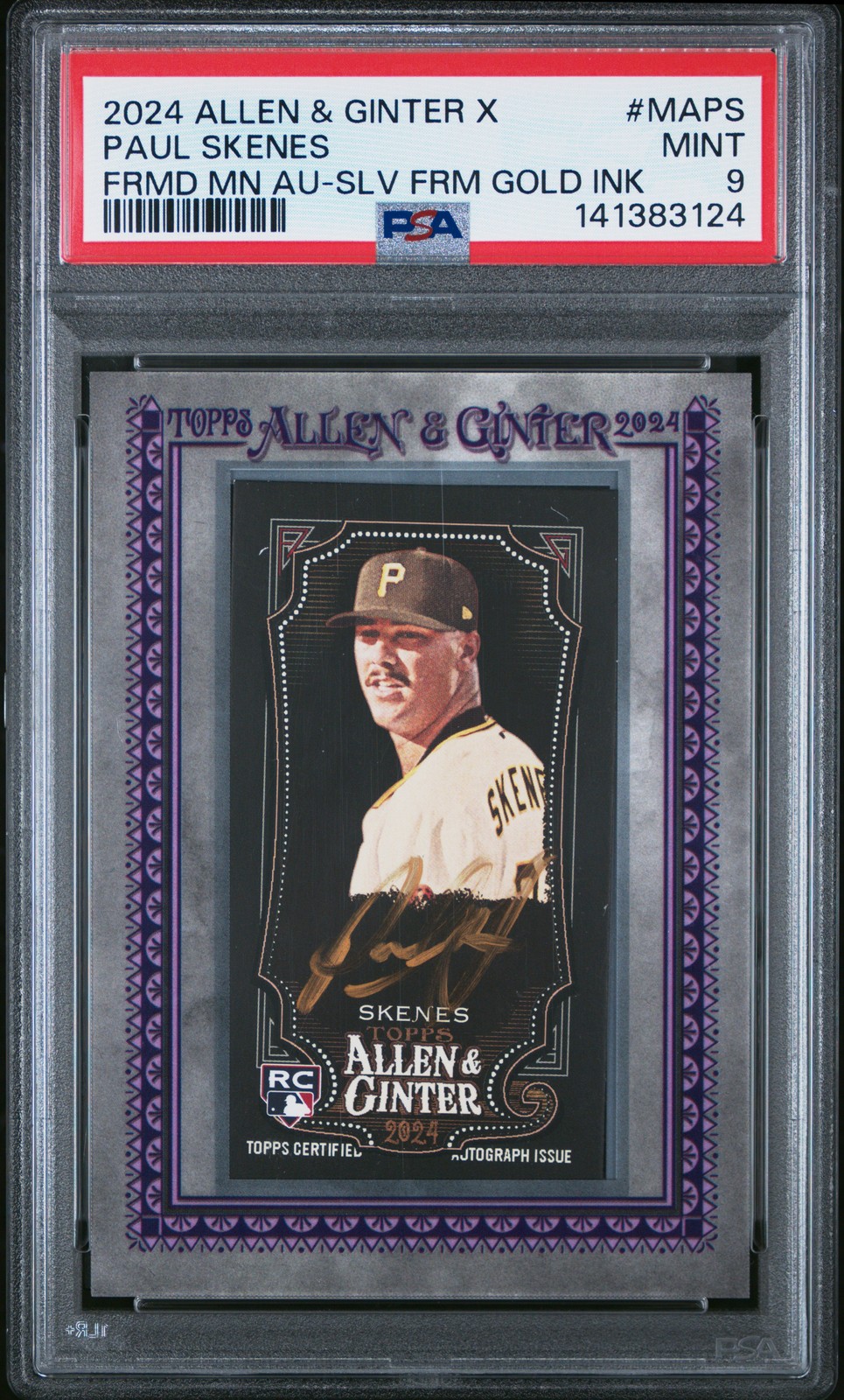 2024 ALLEN & GINTER X FRAMED MINI AUTO #MAPS PAUL SKENES 2/5 PSA 9