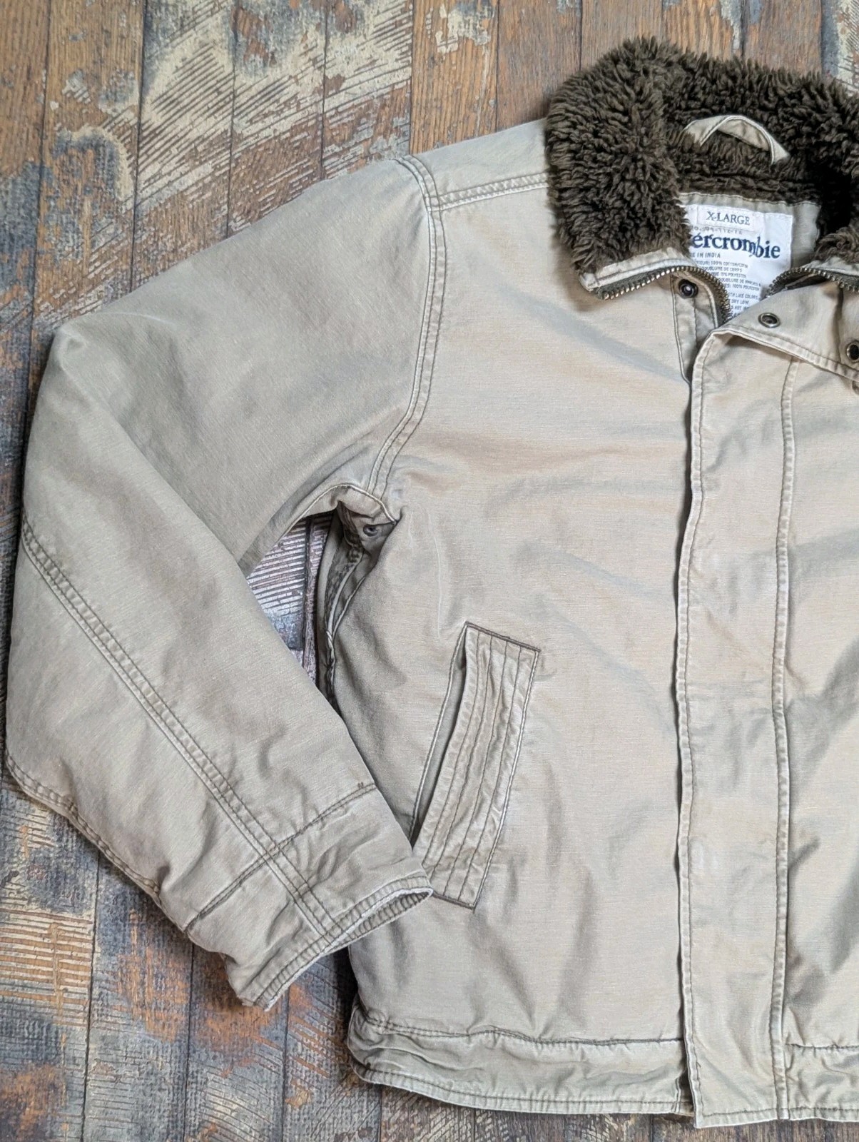 Vintage Y2K Abercrombie Fitch Adirondack Jacket Size XL Brown Faux Fur Coat