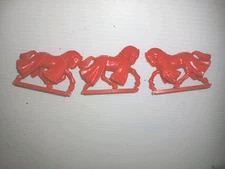 DFC Dragonriders of the Styx Red Plastic Fantasy Horses Lot of 3