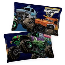 Monster Jam 2-Sided Reversible Pillowcase 20"x30" BRAND NEW in Package