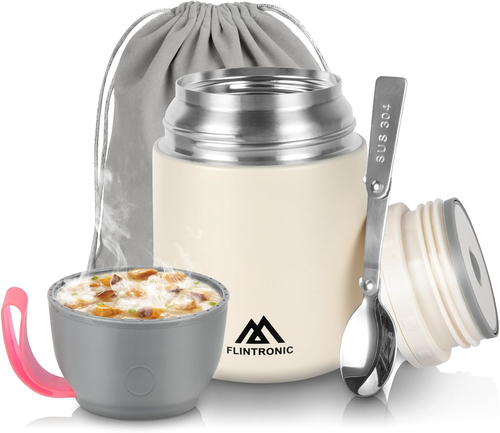 Brrnoo 2 Strati Lunch Box, Termos Pappa Neonati, Pranzo Scolastico Portavivande Termico, Contenitore Termico Per Alimenti Di Acciaio Inossidabile, Per Neonati in Viaggio Campeggio (Rosa