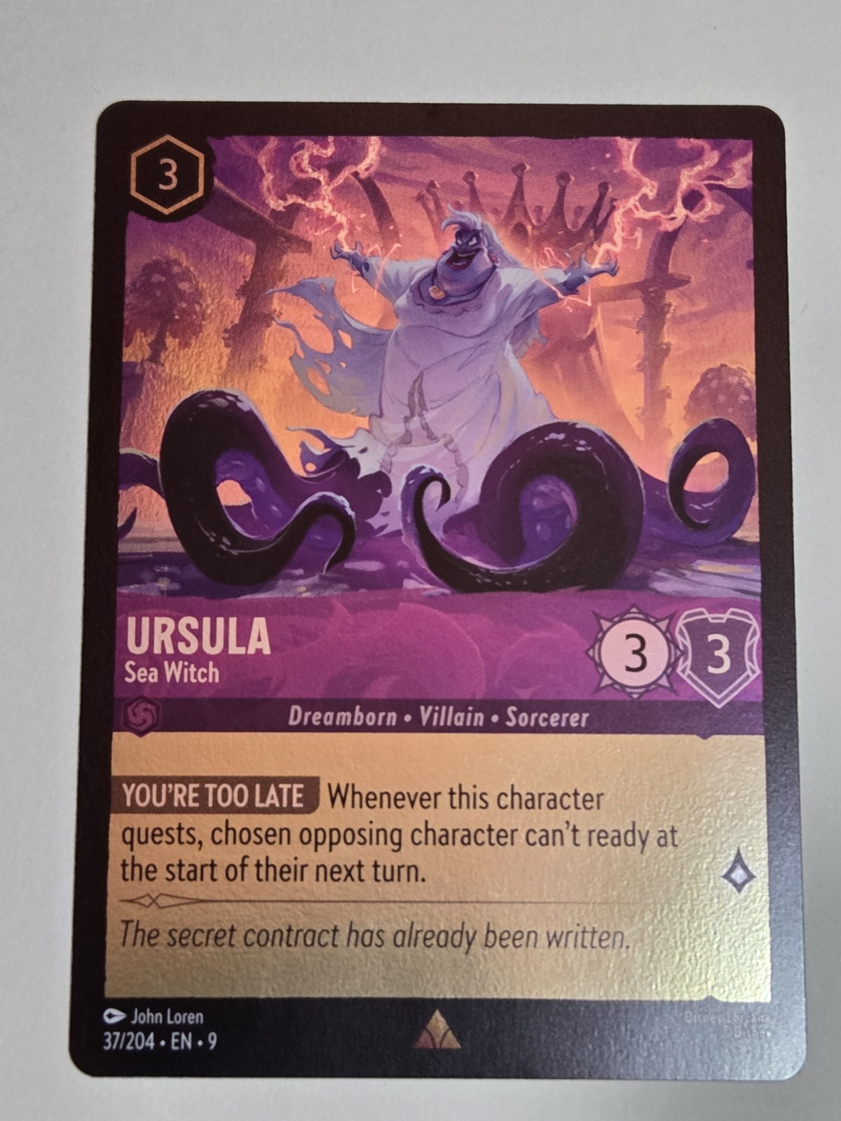 Ursula Sea Witch 37/204 Rare : Foil NM - Disney Lorcana Fabled