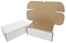 Pack of 50 Die Cut Postal Mailing Cardboard Boxes White (250 x 150 x 100mm)
