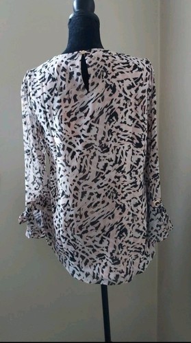 Calvin klein Blouse Chiffon Cheetah Print Size Small. - Bild 2 von 7