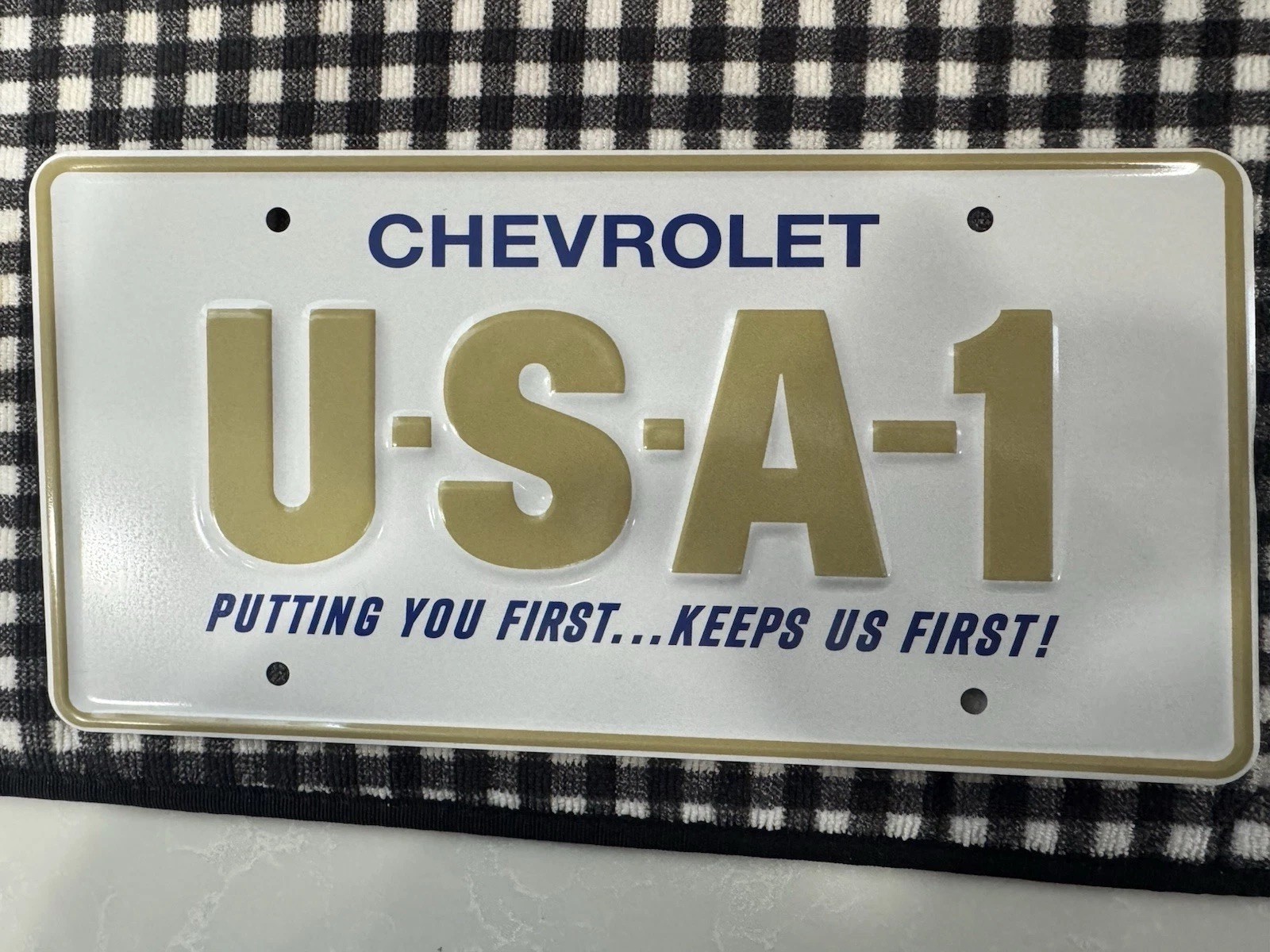 Chevrolet USA-1 Embossed License Plate - Tribute
