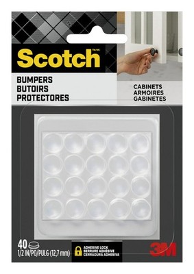 Scotch Clear Adhesive Bumper Pads 40 PCS, Self-Stick Rubber 1/2'' Round,