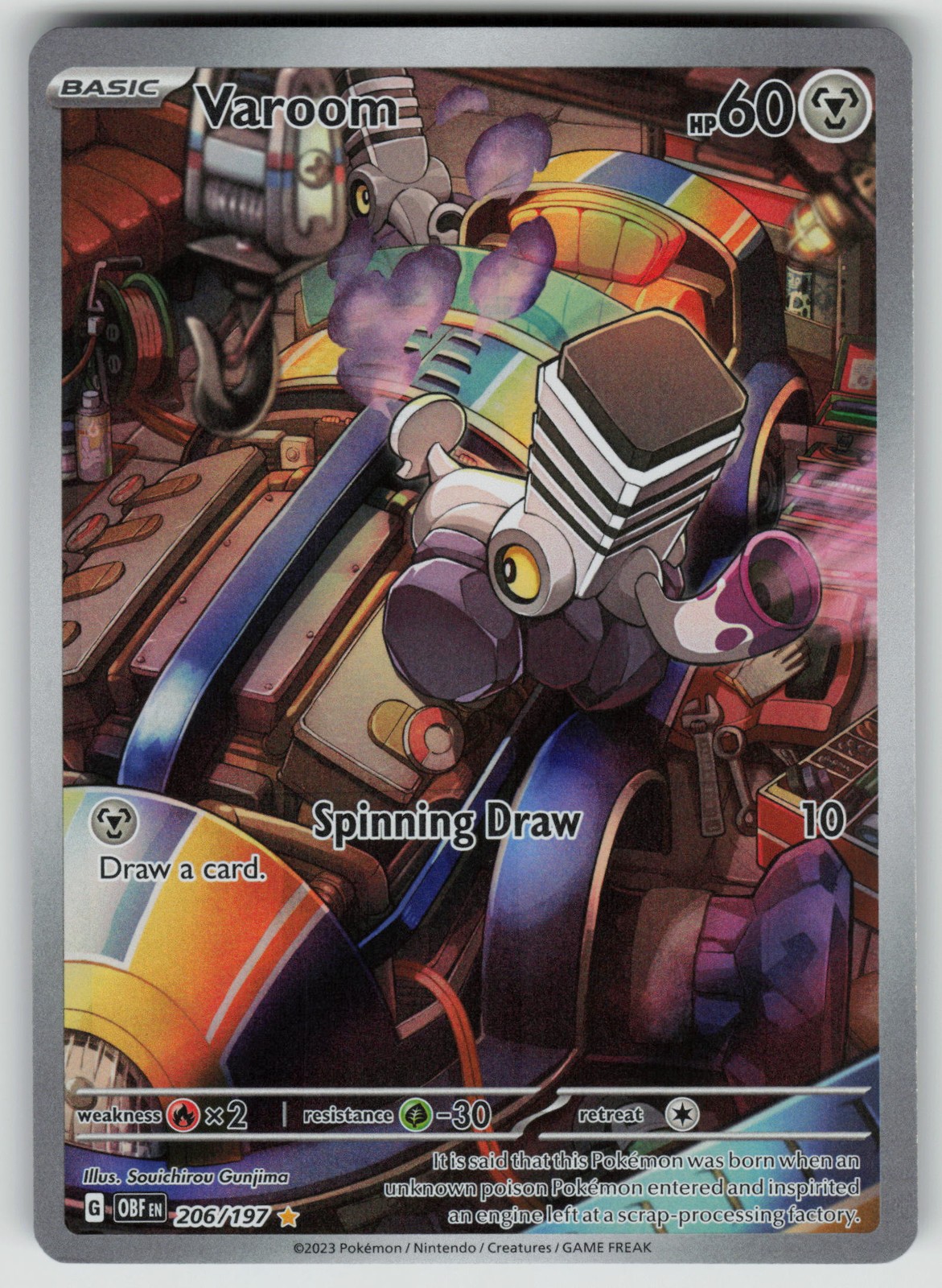 Pokemon Varoom Illustration Rare SV03: Obsidian Flames 206/197 NM