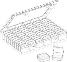 Bead Organizer Box, 61Pcs Clear Plastic Storage Containers Set, Large Capacity S