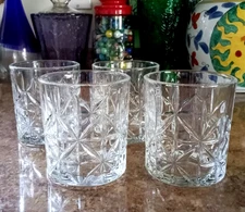 Old Fashioned ROCKS GLASSES Set Of 4 COCKTAIL Acopa Gardenia Barware FAST SHIP