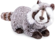 Simulation Raccoon Plush Toy 12 Inch Long, Cute Soft Raccoon Stuffed Animal Plus