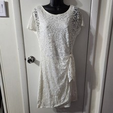 Robbie Bee Women's Tie Knit Short Sleeve Midi Sheath Dress Sz PS Color: WHT