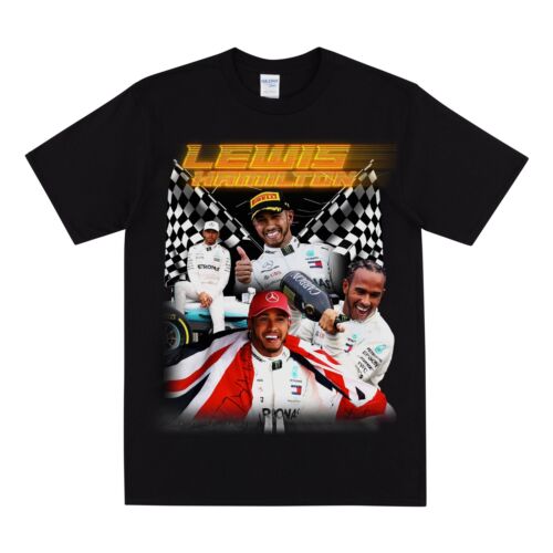LEWIS HAMILTON Homage Tshirt, Vintage Mens Formula 1 Theme Tee, Dad Husband Gift - Afbeelding 1 van 5
