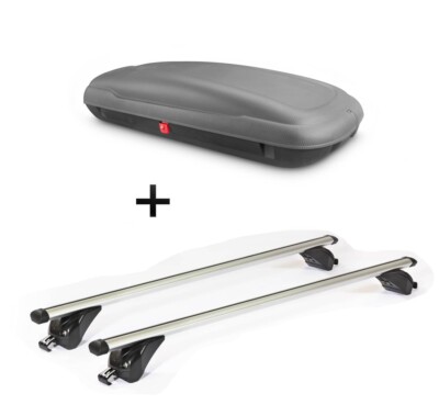 Dachbox VDP-BA400+Dachträger KING1 112 cm für für Audi Q3 (8U) (5 Türer) ab 11