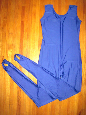 Plus Size Shiny Royal Tank Spandex Stirrup Foot Unitard Catsuit Size 3XL-18+ New
