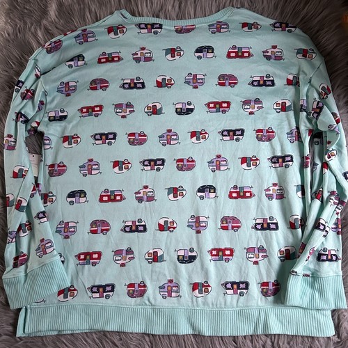 Secret Treasures Christmas Camping Pajama Set Womens Size XL 2X Blue Pajamas Pjs - Picture 4 of 8