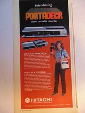 1983 HITACHI PORTADECK Video Cassette Recorder vintage art print ad