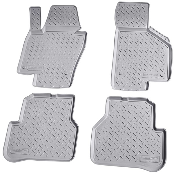 3D Gummi Fussmatten FüR VW Passat 3C B7 | BJ 2010 - 2014 | Grau Mit Rand-image