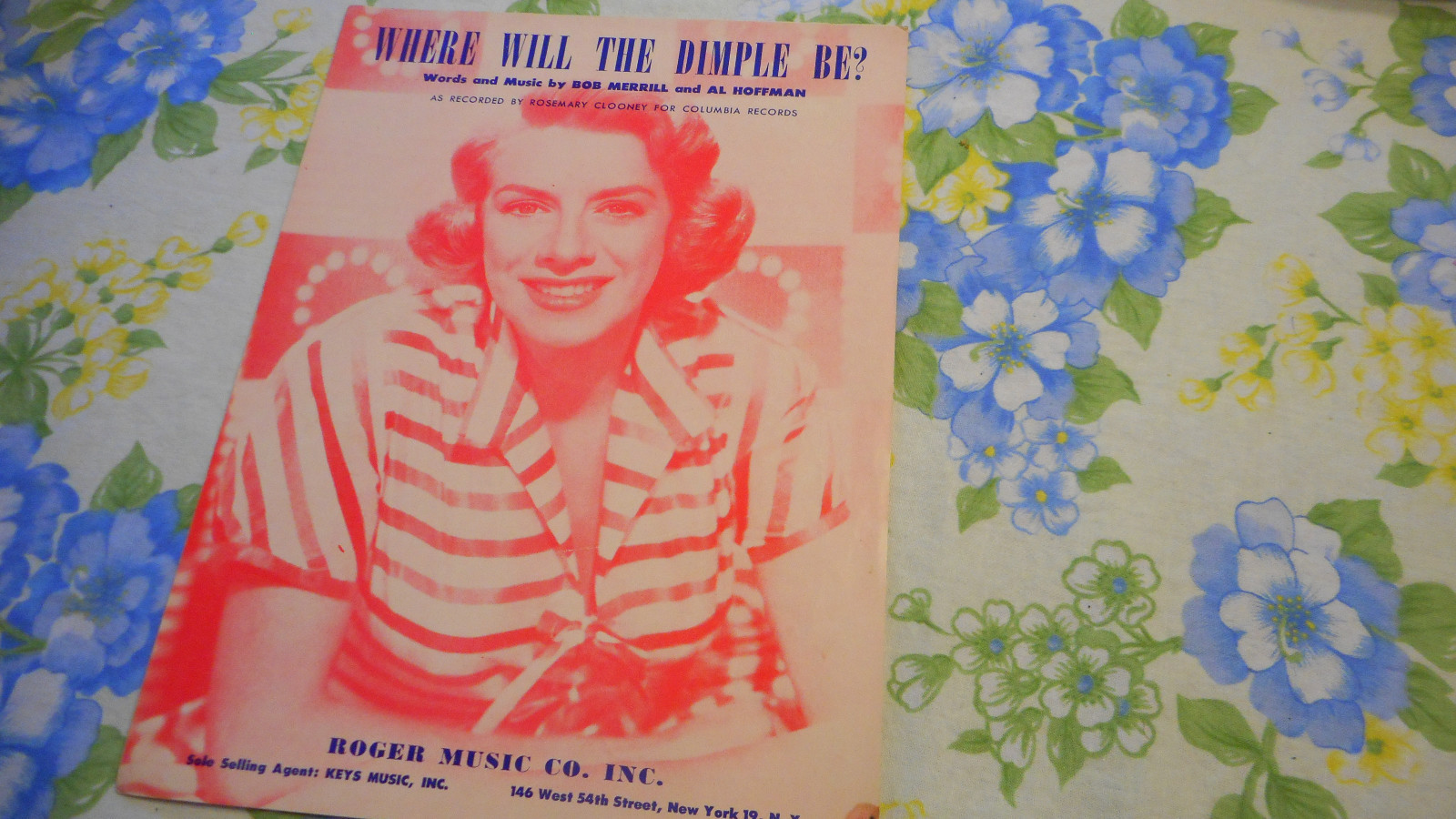 Rosemary Clooney Where Will The Dimple Be? 1955 Photo Sheet Music eBay