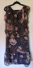 NWOT Madewell Lily Ruffle Dress in Sea Floral Multi Sz Large G6471
