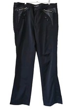 WamPum Jeans Syle Pants Womens US L EU 46 Black Straight W37 inch Y2K Goth Vtg